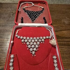 Elegant Silver and Black Jewelry Set